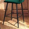 Modren Bar Stools Set of 2;  28'' Stools with Back for Kitchen;  Metal Frame Velvet Upholstered;  Kitchen Stools for Island;  Rose