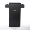 3-Layer Beauty Salon Storage Cabinet Hairdressing Tool Styling Station w/ 6 Hair Dryer Holders;  2 Drawers and 1 Cabinet