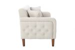 New Design Muitifunction Furniture Linen Sofa 2 Pillows Living Room Gray Loveseat with Button Tufting Easy to Clean