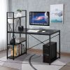 Computer Desk 48 inch with Storage Shelves Table for Home Office  Modern Simple Style