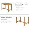 5 Piece Rustic Wooden Counter Height Dining Table Set with 4 Upholstered Chairs for Small Places;  Espresso+ Beige