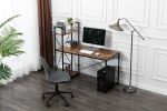 Computer Desk 48 inch with Storage Shelves Table for Home Office  Modern Simple Style