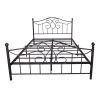 Full Size Metal bed frame ;  Solid Sturdy Steel Slat Support;  No Box Spring Needed and Easy Assembly; Black