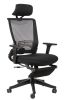 High back mesh chair  with wideand fixed headrest; color black; 300lbs