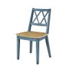 5-Piece Round Dining Table Set with Trestle Legs and 4 Cross Back Dining Chairs