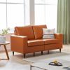 Modern Style Loveseat PU Leather Upholstered Couch Furniture for Home or Office (Loveseat)