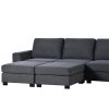 3 Pieces U shaped Sofa with Removable Ottomans