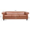 83.46''  PU Rolled Arm Chesterfield Three Seater Sofa.