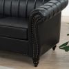 83.46''  PU Rolled Arm Chesterfield Three Seater Sofa.