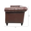 83.46''  PU Rolled Arm Chesterfield Three Seater Sofa.