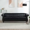 83.46''  PU Rolled Arm Chesterfield Three Seater Sofa.