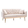 Velvet Sofa ;  Accent sofa .loveseat sofa with rose gold metal feet and