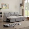 Linen Upholstered Sleeper Modular Sofa Bed Chaise Couch