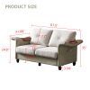 Living Room General Use Linen Fabric Faux Leather with Wood Leg Love Seat