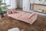 Velvet Sofa ;  Accent sofa .loveseat sofa with rose gold metal feet and