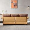 Living Room Furniture Linen Fabric Faux Leather with Wood Leg Sofa