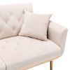 Velvet Sofa ;  Accent sofa .loveseat sofa with rose gold metal feet and