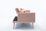 Velvet Sofa ;  Accent sofa .loveseat sofa with rose gold metal feet and