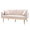 Velvet Sofa ;  Accent sofa .loveseat sofa with rose gold metal feet and