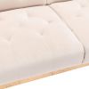 Velvet Sofa ;  Accent sofa .loveseat sofa with rose gold metal feet and