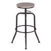 Walker Industrial Counter Bar Stools, Walnut (Set of 2), Height adjustable