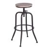 Walker Industrial Counter Bar Stools, Walnut (Set of 2), Height adjustable