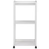 3-Tier Mobile Printer Stand;  Adjustable Storage Shelf Rack on Lockable Wheels;  Large Tall Printer Table for Home Office Small Spaces Organization;