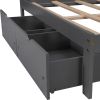 Full Size Platform Bed with Drawers, Gray