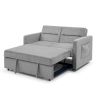 Loveseats Sofa Bed with Pull-out Bed;  Adjsutable Back and Two Arm Pocket