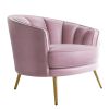 Modern Velvet Accent Barrel Chair Leisure Accent Chair Living Room Upholstered Armchair Vanity Chair for Bedroom Meeting Room