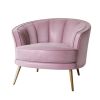 Modern Velvet Accent Barrel Chair Leisure Accent Chair Living Room Upholstered Armchair Vanity Chair for Bedroom Meeting Room