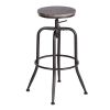 Walker Industrial Counter Bar Stools, Walnut (Set of 2), Height adjustable