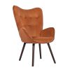 Modern Wingback Accent Armchair Living Room Tufted Velvet Upholstery