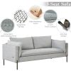 Modern Style 3 Seat Sofa Linen Fabric Upholstered Couch Furniture 3-Seats Couch for Different Spaces; Living Room; Apartment