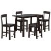 Minimalist industrial Style 5-Piece Counter Height Dining Table Set Solid Wood & Metal Dining Table with Four Chairs for Small Space