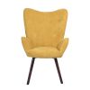 Modern Wingback Accent Armchair Living Room Tufted Velvet Upholstery