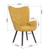 Modern Wingback Accent Armchair Living Room Tufted Velvet Upholstery