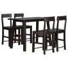 Minimalist industrial Style 5-Piece Counter Height Dining Table Set Solid Wood & Metal Dining Table with Four Chairs for Small Space