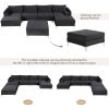 Modern Velvet Fabric Couch Reversible Chaise Sofa U Shaped Couch Sofa with Ottoman for Living Room; Apartment