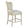 Farmhouse Dining Room Accent Chairs French Distressed Bedroom Barstools with Round Rattan Back Elegant Kitchen Chairs Side Chair; Set of 2 ; Rattan Ba