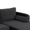 Modern Velvet Fabric Couch Reversible Chaise Sofa U Shaped Couch Sofa with Ottoman for Living Room; Apartment