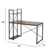 Computer Desk 48 inch with Storage Shelves Table for Home Office  Modern Simple Style