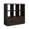 Steele 6 Cube Storage Bookcase Organizer with Drawers; Multiple Finishes