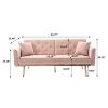 Velvet Sofa ;  Accent sofa .loveseat sofa with rose gold metal feet and