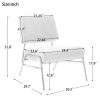 Wire Metal Frame Slipper Chair;  Armless Accent Chair Lounge Chair for Living Room;  Bedroom;  Home Office