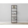 6-Shelf Gold Metal Frame Bookcase;  White