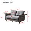 Living Room General Use Linen Fabric Faux Leather with Wood Leg Love Seat