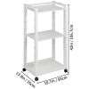 3-Tier Mobile Printer Stand;  Adjustable Storage Shelf Rack on Lockable Wheels;  Large Tall Printer Table for Home Office Small Spaces Organization;