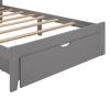 Twin Size Platform Bed with Drawer, Gray