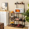 4-tier Kitchen Baker's Rack with Basket and 5 Hooks